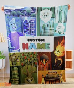 Happy Disney Cartoon Elemental Ember Wade Lutz Clod Blanket Fleece Customized Blanket