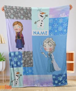 Happy Disney Cartoon Frozen Elsa Princess Anna Olaf Blanket Fleece Customized Blanket