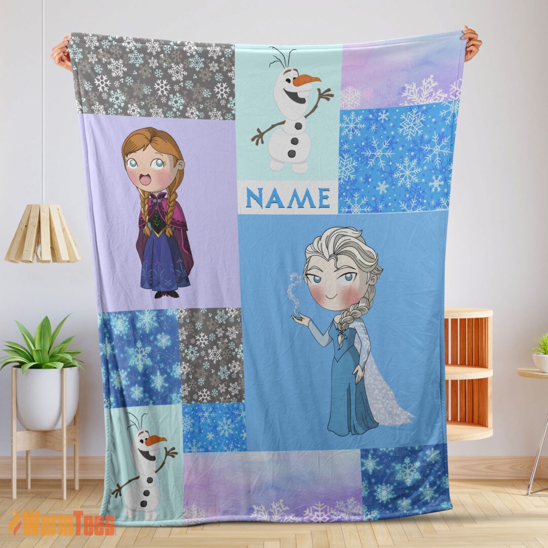 happy-disney-cartoon-frozen-elsa-princess-anna-olaf-blanket-fleece-customized-blanket-mk-01-1 Happy Disney Cartoon Frozen Elsa Princess Anna Olaf Blanket Fleece Customized Blanket