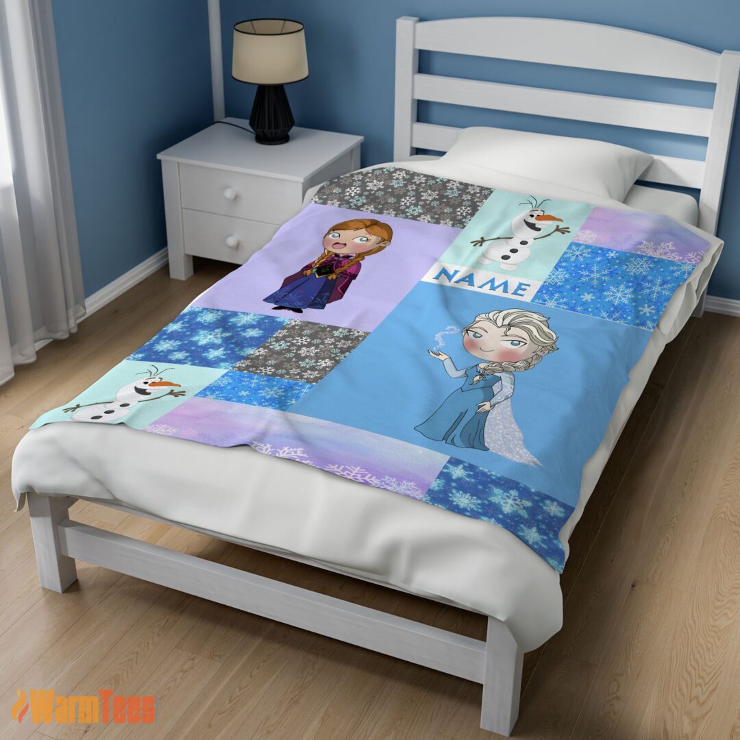 happy-disney-cartoon-frozen-elsa-princess-anna-olaf-blanket-fleece-customized-blanket-mk-02 Happy Disney Cartoon Frozen Elsa Princess Anna Olaf Blanket Fleece Customized Blanket - Image 3