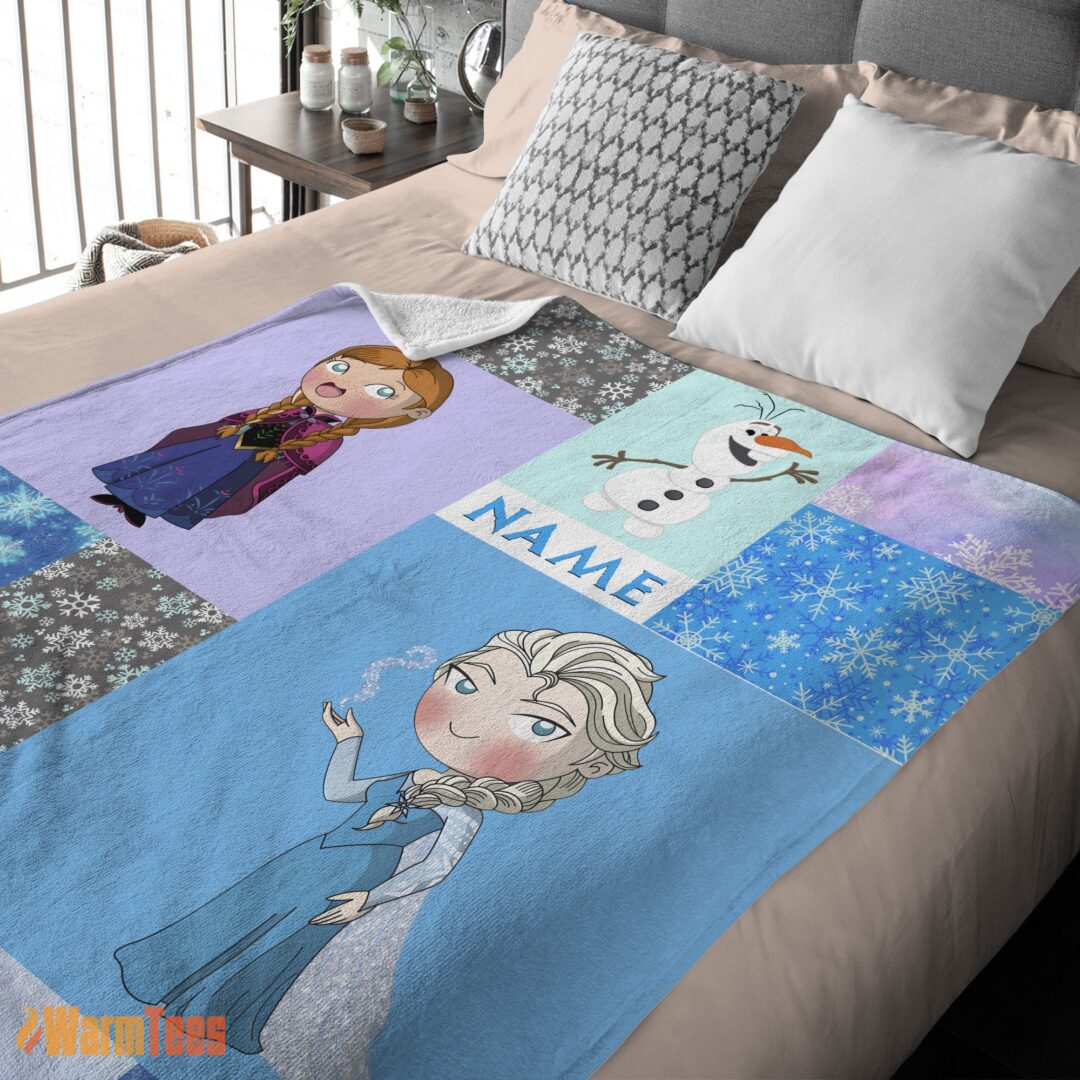 happy-disney-cartoon-frozen-elsa-princess-anna-olaf-blanket-fleece-customized-blanket-mk-03 Happy Disney Cartoon Frozen Elsa Princess Anna Olaf Blanket Fleece Customized Blanket - Image 2