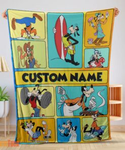 Happy Disney Cartoon Goofy With Friends Blanket Fleece Customized Blanket