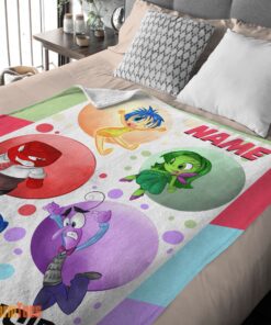 Happy Disney Cartoon Inside Out Blanket Fleece Customized Blanket - Image 2
