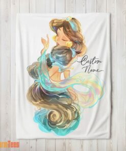 Happy Disney Cartoon Jasmine Princess Blanket Fleece Customized Blanket