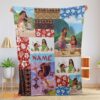 Happy Disney Cartoon Moana Family With Friends Blanket Fleece Customized Blanket
