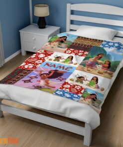 Happy Disney Cartoon Moana Family With Friends Blanket Fleece Customized Blanket - Image 3