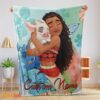 Happy Disney Cartoon Moana Family With Friends Cute Blanket Fleece Customized Blanket