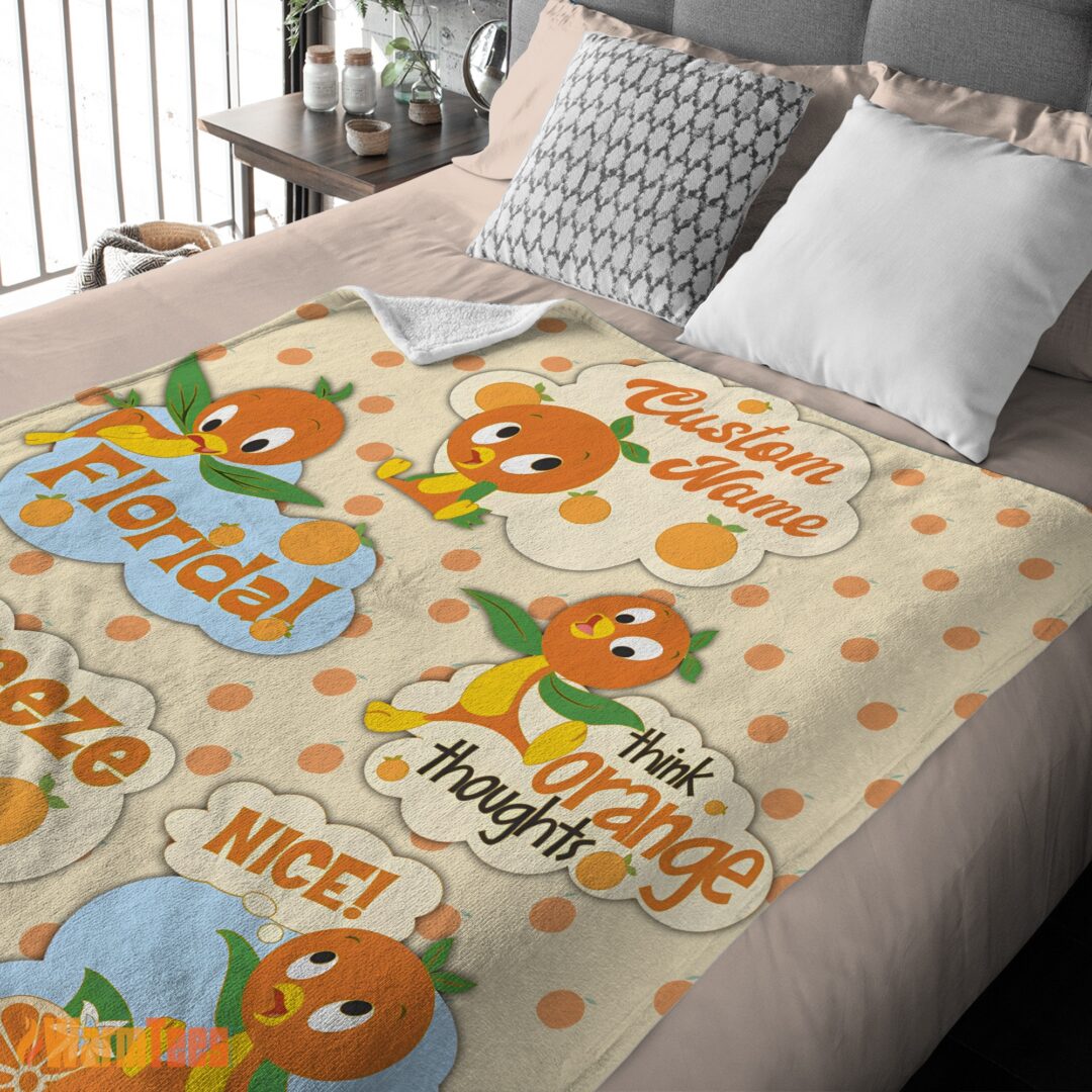 happy-disney-cartoon-orange-bird-cute-blanket-fleece-customized-blanket-mk-03 Happy Disney Cartoon Orange Bird Cute Blanket Fleece Customized Blanket - Image 2