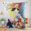 Happy Disney Cartoon Pinocchio Blanket Fleece Customized Blanket
