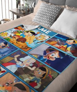 Happy Disney Cartoon Pinocchio With Friends Blanket Fleece Customized Blanket - Image 2