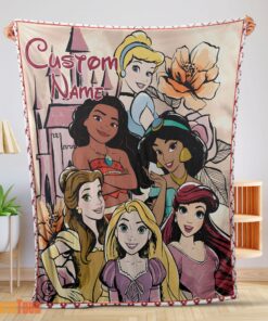 Happy Disney Cartoon Princess Characters Blanket Fleece Customized Blanket