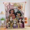 Happy Disney Cartoon Princess Characters Blanket Fleece Customized Blanket