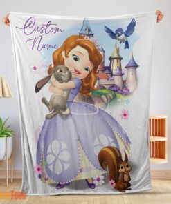 Happy Disney Cartoon Sofia the First Sofia Princess Blanket Fleece Customized Blanket