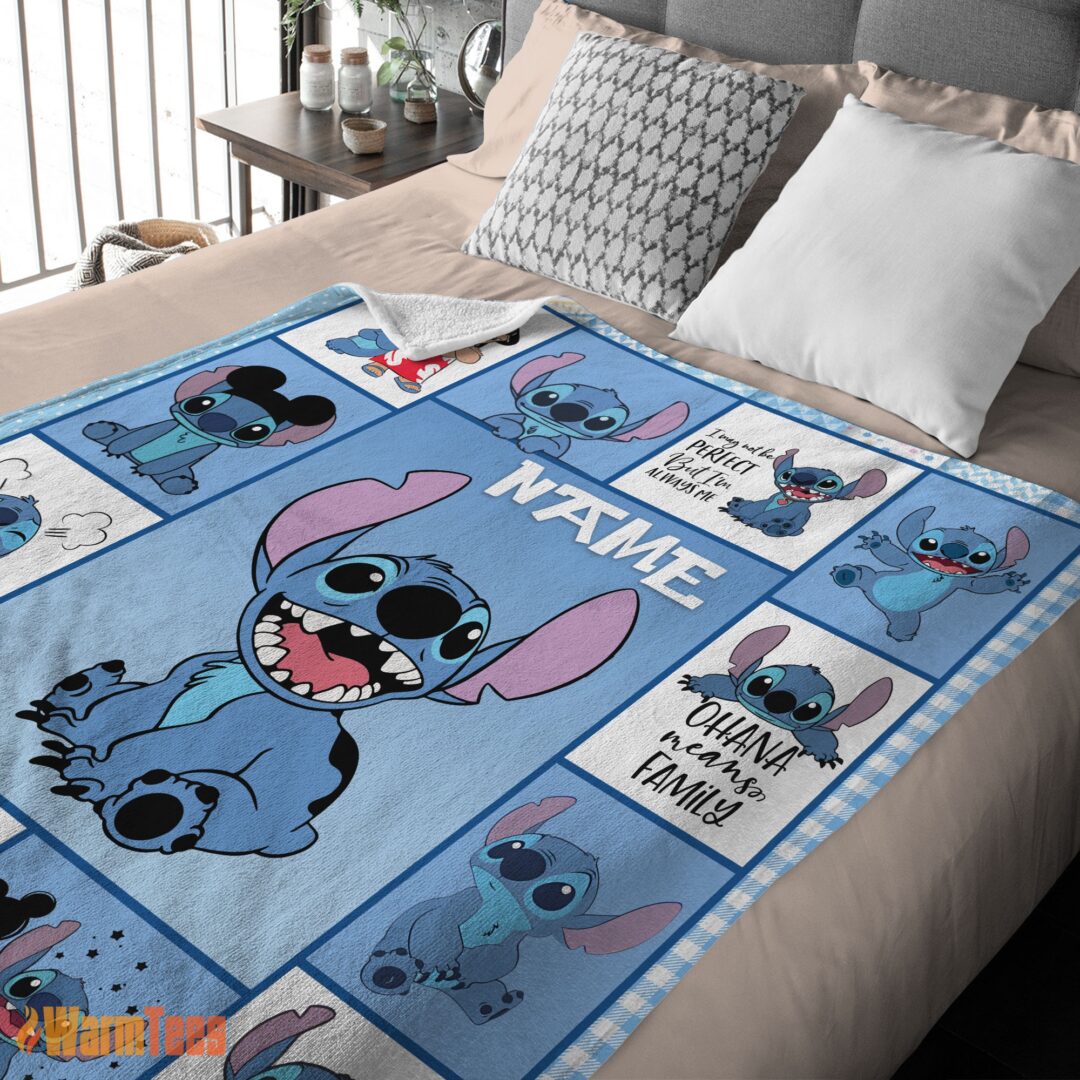 happy-disney-cartoon-stitch-with-friends-blanket-e28093-customize-blanket-mk-02 Happy Disney Cartoon Stitch With Friends Blanket – Customize Blanket - Image 2