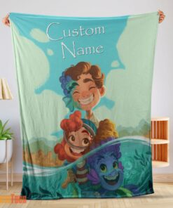 Happy Disney Cartoon Summer of Luca With Friends Blanket Fleece Customized Blanket