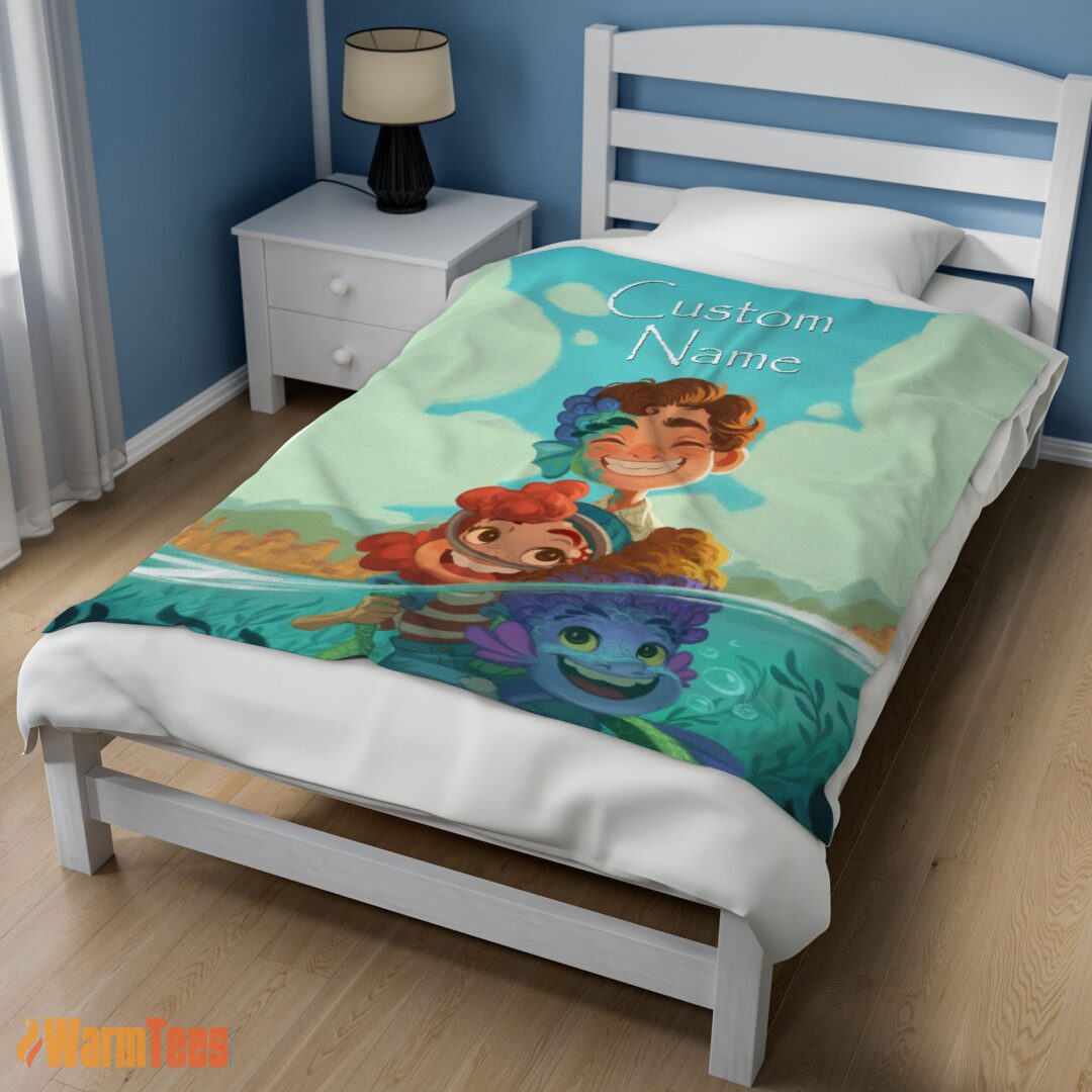 happy-disney-cartoon-summer-of-luca-with-friends-blanket-fleece-customized-blanket-mk-02 Happy Disney Cartoon Summer of Luca With Friends Blanket Fleece Customized Blanket - Image 3