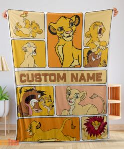 Happy Disney Cartoon The Lion King Simba With Friends Blanket Fleece Customized Blanket