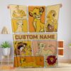 Happy Disney Cartoon The Lion King Simba With Friends Blanket Fleece Customized Blanket
