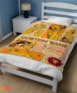 Happy Disney Cartoon The Lion King Simba With Friends Blanket Fleece Customized Blanket - Image 3