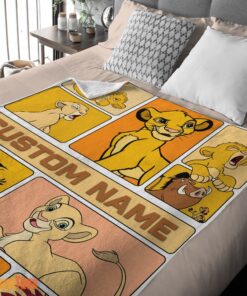 Happy Disney Cartoon The Lion King Simba With Friends Blanket Fleece Customized Blanket - Image 2