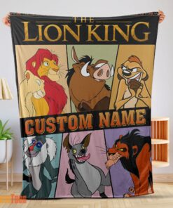 Happy Disney Cartoon The Lion King With All Friends Blanket Fleece Customized Blanket