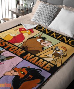 Happy Disney Cartoon The Lion King With All Friends Blanket Fleece Customized Blanket - Image 2