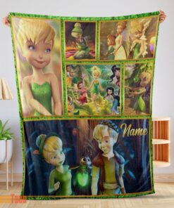 Happy Disney Cartoon Tinker Bell Cute Blanket Fleece Customized Blanket