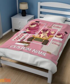 Happy Disney Cartoon Toy Story Cute Lotso Grid Photos Blanket - Image 3