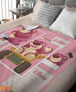 Happy Disney Cartoon Toy Story Cute Lotso Grid Photos Blanket - Image 2