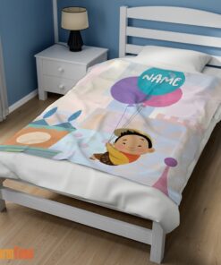Happy Disney Cartoon Up Boy With Balloon Blanket Fleece Customized Blanket - Image 3