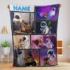 Happy Disney Cartoon Wall-E and Eve Blanket Fleece Customized Blanket