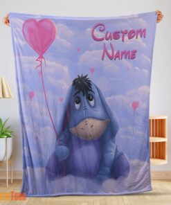 Happy Disney Cartoon Winnie-the-Pooh Eeyore Cute Blanket Fleece Customized Blanket