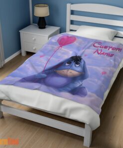 Happy Disney Cartoon Winnie-the-Pooh Eeyore Cute Blanket Fleece Customized Blanket - Image 3
