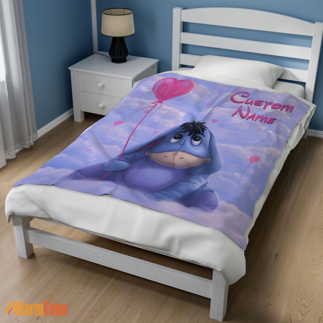 happy-disney-cartoon-winnie-the-pooh-eeyore-cute-blanket-fleece-customized-blanket-mk-02 Happy Disney Cartoon Winnie-the-Pooh Eeyore Cute Blanket Fleece Customized Blanket - Image 3