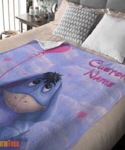Happy Disney Cartoon Winnie-the-Pooh Eeyore Cute Blanket Fleece Customized Blanket - Image 2