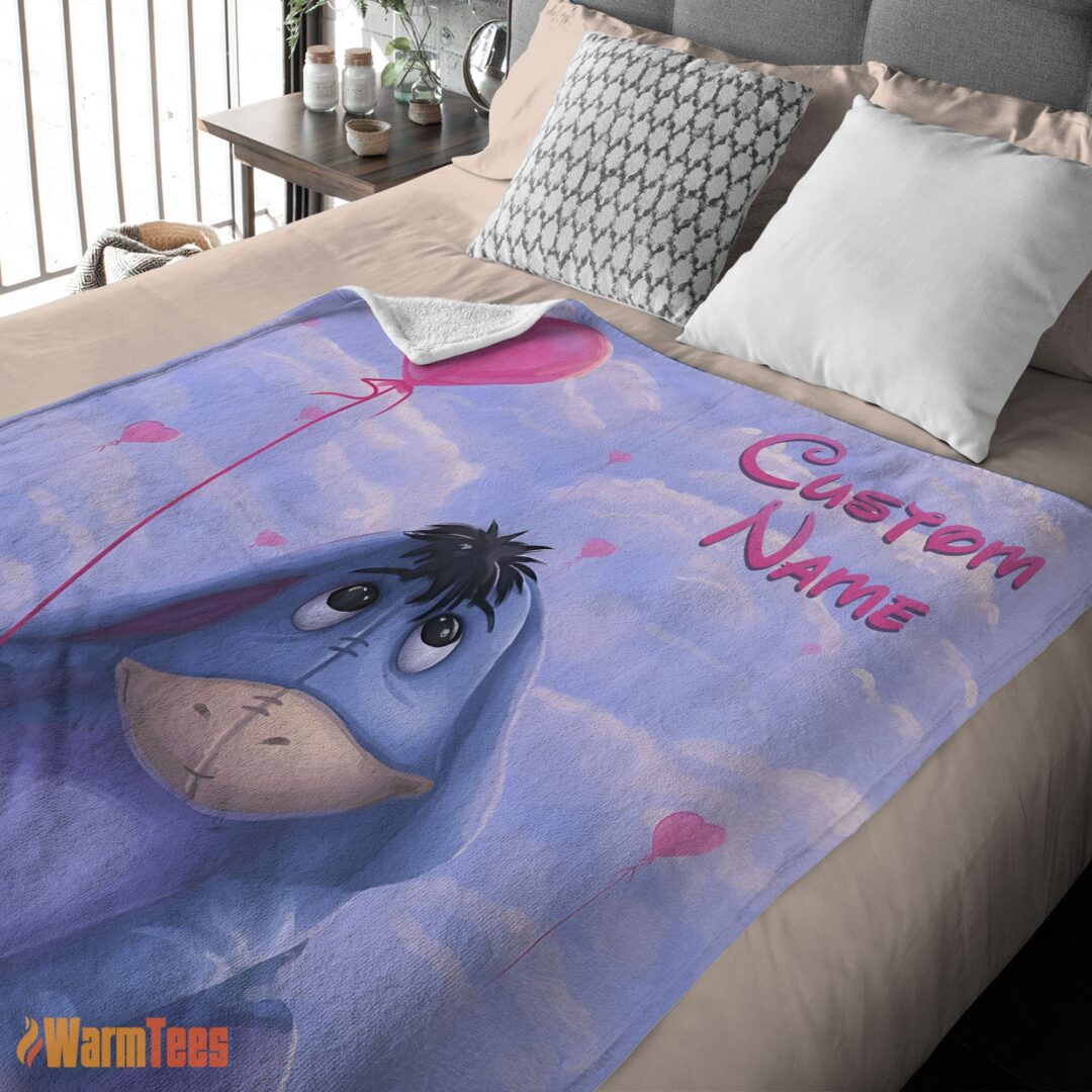 happy-disney-cartoon-winnie-the-pooh-eeyore-cute-blanket-fleece-customized-blanket-mk-03 Happy Disney Cartoon Winnie-the-Pooh Eeyore Cute Blanket Fleece Customized Blanket - Image 2