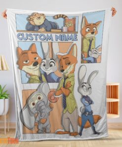 Happy Disney Cartoon Zootopia Velveteen Cute Blanket Fleece Customized Blanket