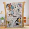 Happy Disney Chibi Moana Alice Tinker Bell Pocahontas Blanket Fleece Customized Blanket