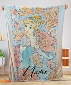 Happy Disney Cinderella Elegant Princess Bloom Blanket Fleece Customized Blanket