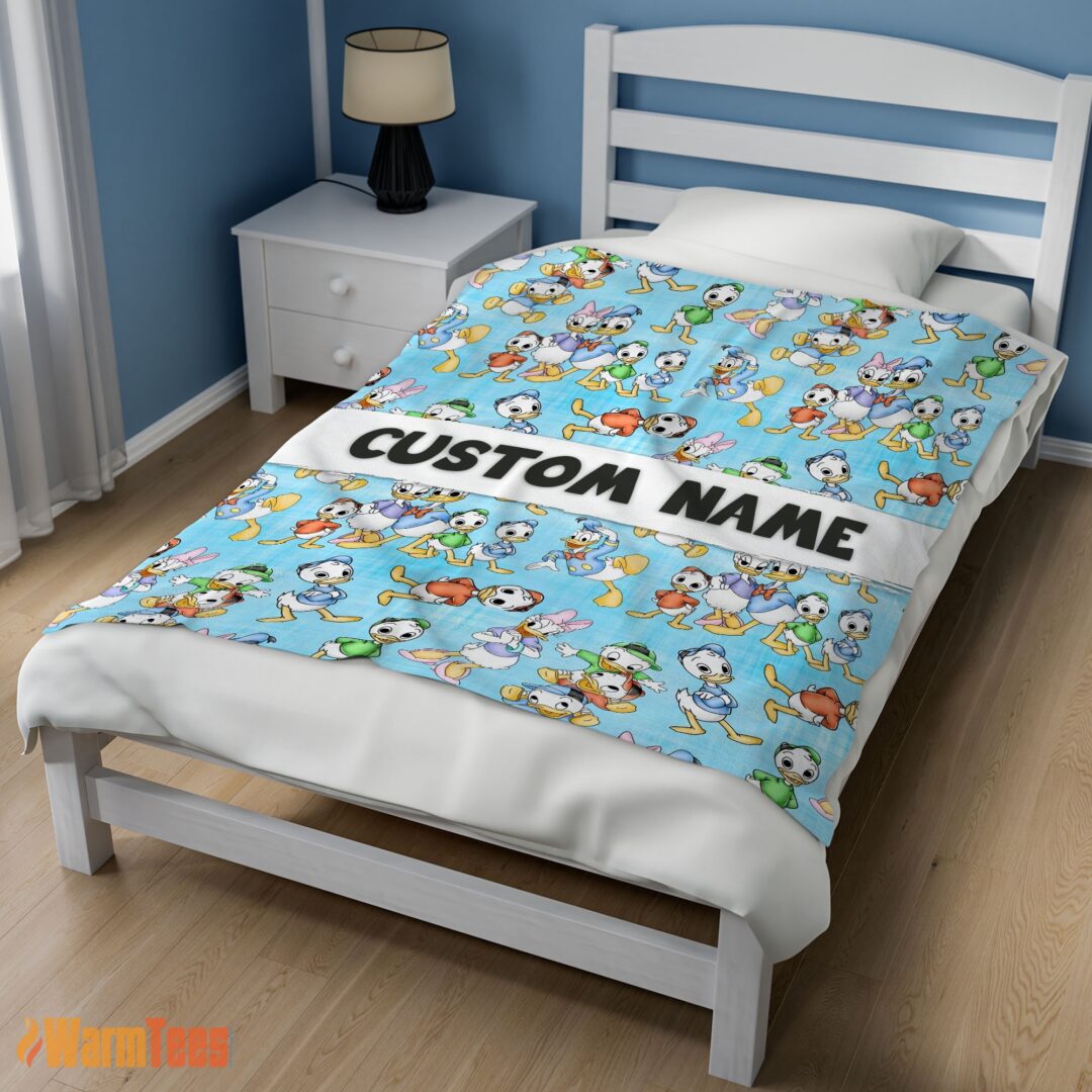 happy-disney-donald-duck-daisy-huey-dewey-louie-blanket-fleece-customized-blanket-mk-02 Happy Disney Donald Duck Daisy Huey Dewey Louie Blanket Fleece Customized Blanket - Image 2