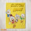 Happy Disney Ducktales Huey Dewey Louie Webby Yellow Cartoon Collage Blanket Fleece Customized Blanket
