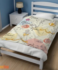 Happy Disney Elegant Princess Belle Pretty Blanket Fleece Customized Blanket - Image 3