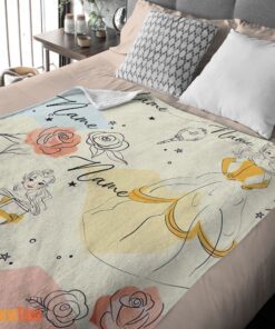 Happy Disney Elegant Princess Belle Pretty Blanket Fleece Customized Blanket - Image 2