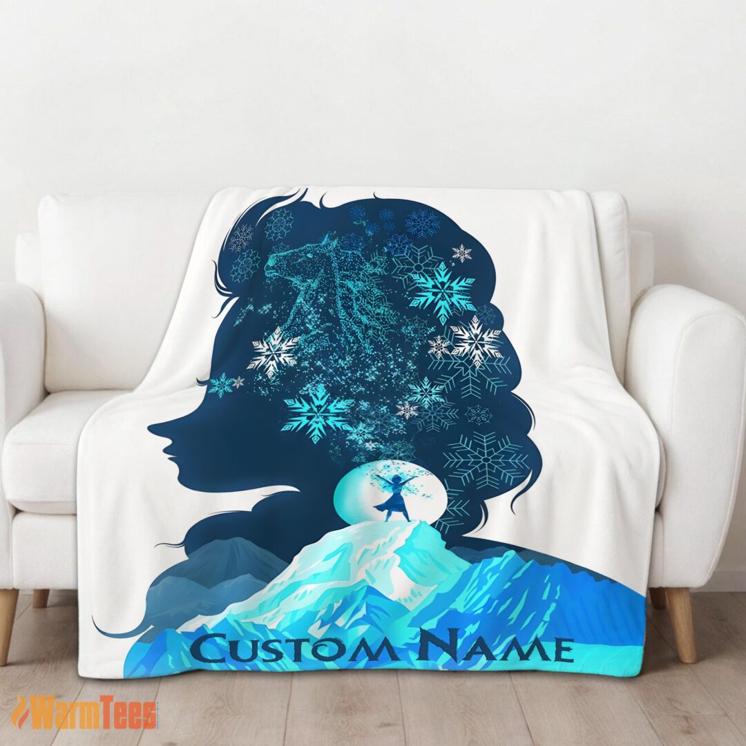 happy-disney-frozen-elsa-double-exposure-blanket-fleece-customized-blanket-mk-01 Happy Disney Frozen Elsa Double-Exposure Blanket Fleece Customized Blanket - Image 2