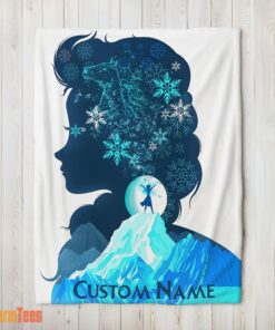 Happy Disney Frozen Elsa Double-Exposure Blanket Fleece Customized Blanket