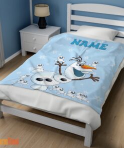 Happy Disney Frozen Olaf Dancing Blanket Fleece Customized Blanket - Image 3