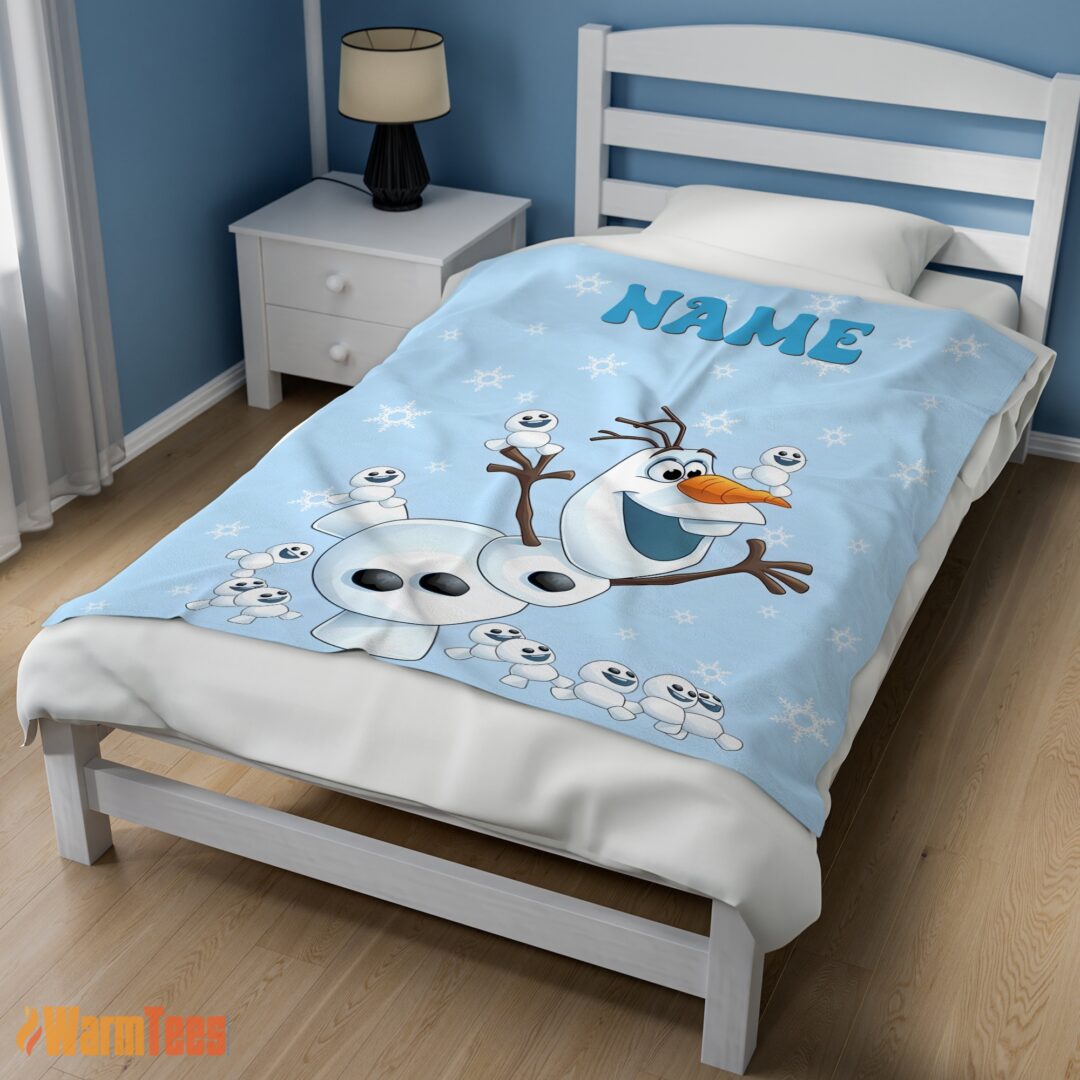 happy-disney-frozen-olaf-dancing-blanket-fleece-customized-blanket-mk-02 Happy Disney Frozen Olaf Dancing Blanket Fleece Customized Blanket - Image 3