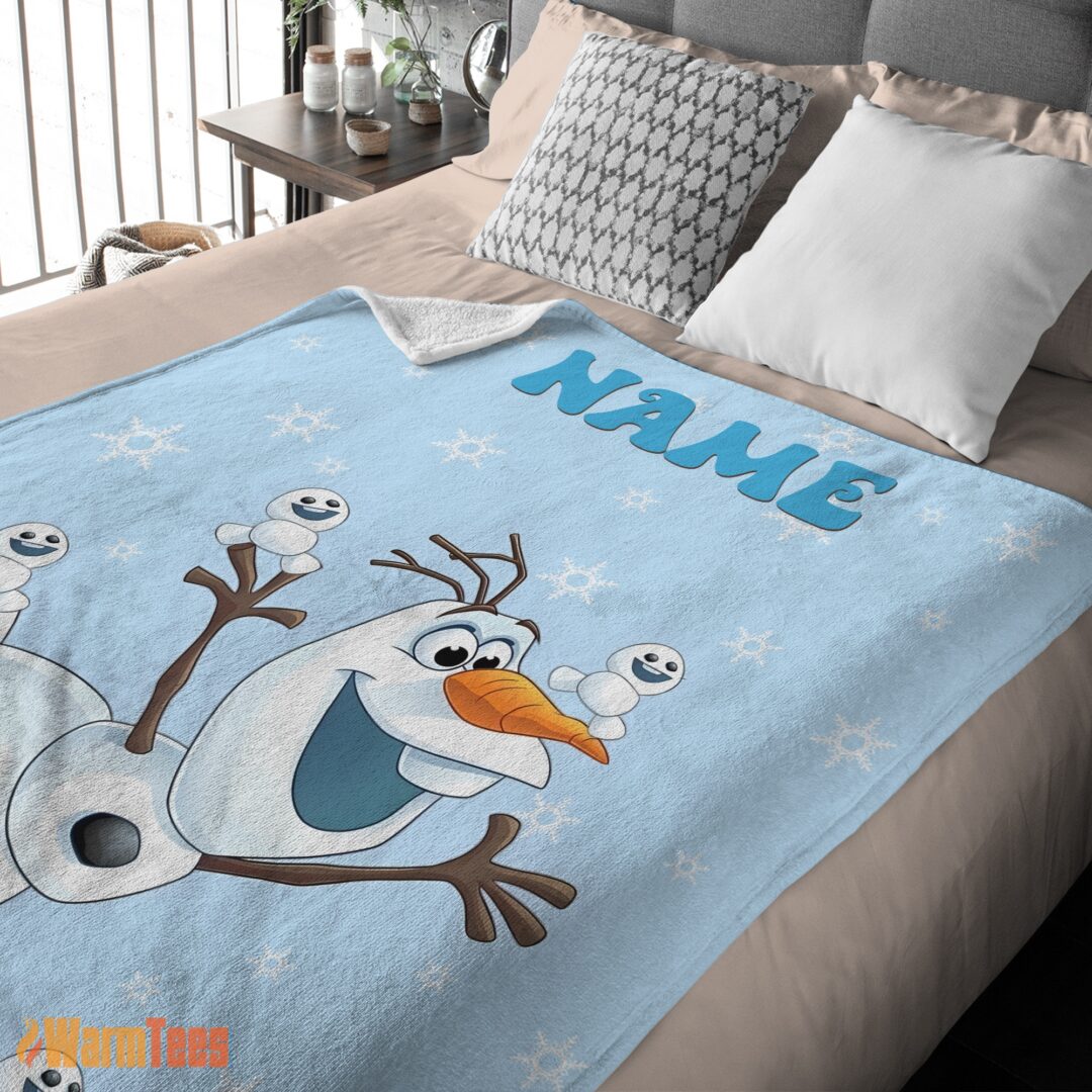 happy-disney-frozen-olaf-dancing-blanket-fleece-customized-blanket-mk-03 Happy Disney Frozen Olaf Dancing Blanket Fleece Customized Blanket - Image 2