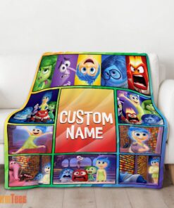 Happy Disney Inside Out Colorful Collage Blanket Fleece Customized Blanket - Image 2