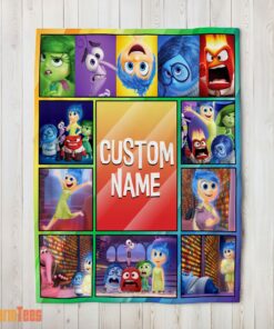 Happy Disney Inside Out Colorful Collage Blanket Fleece Customized Blanket